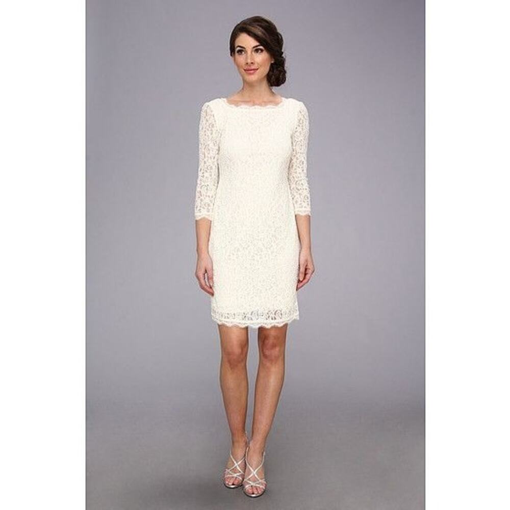 NWOT Adrianna Papell Lace Sheath 3/4 Sleeve Dress Size 2
